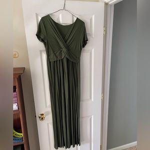Pinkblush green maxi maternity dress